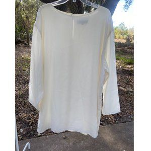 A.J.Bari Vintage silky tunic white top sz xxl